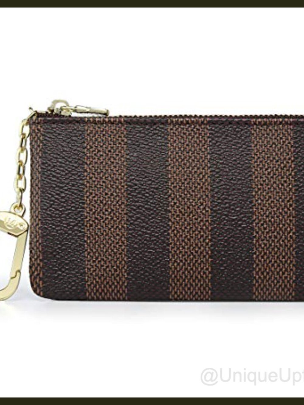 Luxury Zip Key Chain Pouch Mini Coin Purse Wallet Card Holder with Clasp Coated